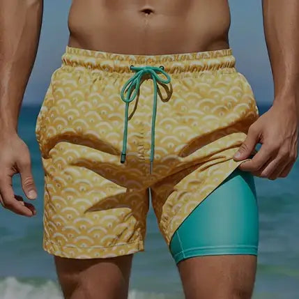 Bañador comfortswim hombre estampado piñas azul tropical
