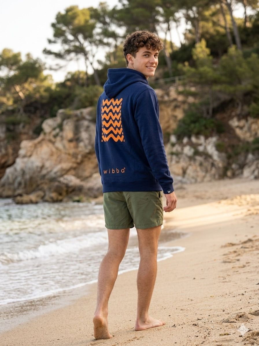 Sudadera negra hombre estilo streetwear