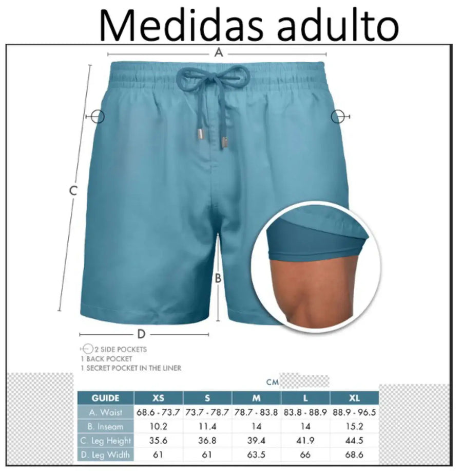 Guía de tallas Bañador comfortswim® piñas azul 1